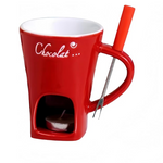 Taza cerámica FOUNDE para derretir Corazones 😍🍫 Incluye velita y tenedor